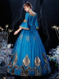 Rococo Victorian Retro Costume Dress Prom Dress Royal Blue Masquerade Lace Cotton Cosplay Costume Carnival -AYA Cosplay Shop 20200904143213834882