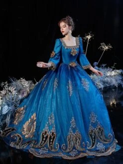 Rococo Victorian Retro Costume Dress Prom Dress Royal Blue Masquerade Lace Cotton Cosplay Costume Carnival -AYA Cosplay Shop 202009041432142303702
