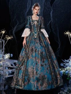 Rococo Victorian Prom Dress Retro Costume Dress Flare Sleeves Masquerade Lace Cotton Cosplay Costume Carnival -AYA Cosplay Shop 202009041432149611713