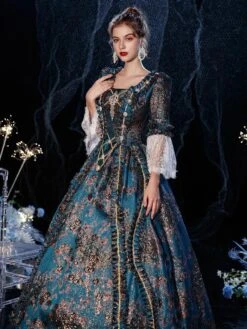 Rococo Victorian Prom Dress Retro Costume Dress Flare Sleeves Masquerade Lace Cotton Cosplay Costume Carnival -AYA Cosplay Shop 202009041432162304211