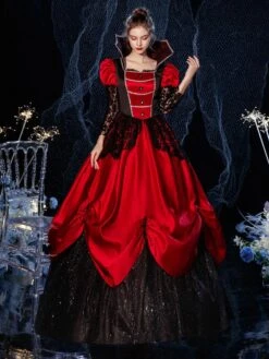 Prom Dress Rococo Victorian Retro Costume Dress Masquerade Semi Sheer Lace Cotton Cosplay Costume Carnival -AYA Cosplay Shop 202009041438307763555