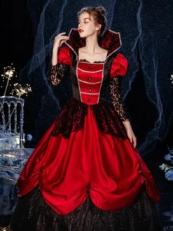 Prom Dress Rococo Victorian Retro Costume Dress Masquerade Semi Sheer Lace Cotton Cosplay Costume Carnival -AYA Cosplay Shop 202009041438311364874