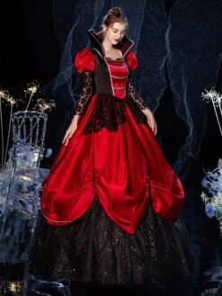 Prom Dress Rococo Victorian Retro Costume Dress Masquerade Semi Sheer Lace Cotton Cosplay Costume Carnival -AYA Cosplay Shop 202009041438315023475