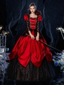 Prom Dress Rococo Victorian Retro Costume Dress Masquerade Semi Sheer Lace Cotton Cosplay Costume Carnival -AYA Cosplay Shop 202009041438339035739