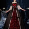 Rococo Victorian Prom Dress Retro Costume Dress Ruffles Floral Print Lace Cotton Cosplay Costume Carnival -AYA Cosplay Shop 202009041438353978659