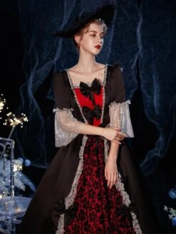 Rococo Victorian Prom Dress Retro Costume Dress Ruffles Floral Print Lace Cotton Cosplay Costume Carnival -AYA Cosplay Shop 202009041438369034545