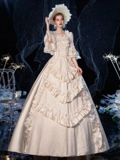 Rococo Victorian Prom Dress Retro Costume Dress Layered Ruffles Lace Cotton Cosplay Costume Carnival -AYA Cosplay Shop 202009041438420411848