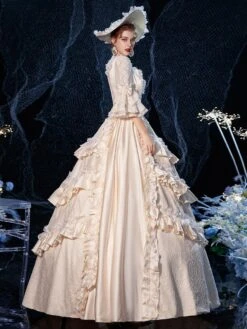 Rococo Victorian Prom Dress Retro Costume Dress Layered Ruffles Lace Cotton Cosplay Costume Carnival -AYA Cosplay Shop 20200904143842935241