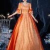 Prom Dress Rococo Victorian Retro Costume Dress Orange Red Masquerade Lace Cotton Cosplay Costume Carnival -AYA Cosplay Shop 202009041438546653903