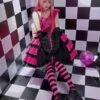 Punk Gothic Sweet Lolita JSK Dress Hot Pink Sleeveless Polyester Harajuku Lolita Jumper Skirts -AYA Cosplay Shop 202011131058321096779