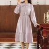 Academic Sweet Lolita OP Dress Lavender Long Sleeve Polyester Lolita One Piece Dresses -AYA Cosplay Shop 202011161630139409153