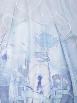 Sweet Lolita JSK Dress Baby Blue Sleeveless Tiered Bows Lace Lolita Jumper Skirts -AYA Cosplay Shop 202011251801553323798