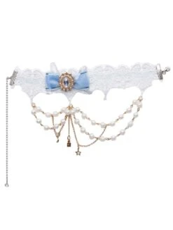 Sweet Lolita JSK Dress Baby Blue Sleeveless Tiered Bows Lace Lolita Jumper Skirts -AYA Cosplay Shop 202011251801557194448