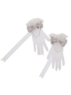 Sweet Lolita Wedding OP Dress Floral Print Light Gray Flowers Bows Hime Lolita One Piece Dresses -AYA Cosplay Shop 202011251815537422612