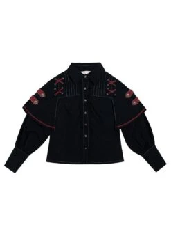 Gothic Lolita OP Dress Military Style 4 Pieces Set Black Academic Lolita Outfits -AYA Cosplay Shop 202012011937175759248