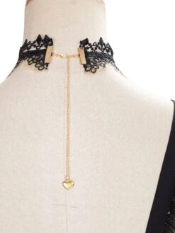 Sweet Lolita JSK Dress 3 Pieces Set Lace Up Bows Tulle Polyester Black Lolita Jumper Skirts -AYA Cosplay Shop 202012081622524552085