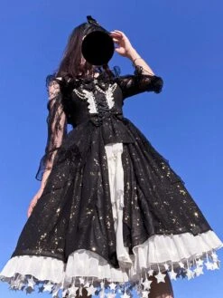 Sweet Lolita JSK Dress Neverland Lace Cascading Ruffles Bows White Lolita Jumper Skirts -AYA Cosplay Shop 202012151432110606560