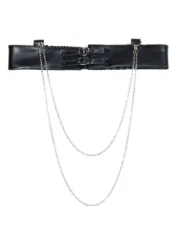 Military Style Lolita OP Dress Burgundy Long Sleeves Chains Ruffles Academic Lolita One Piece Dresses -AYA Cosplay Shop 202012231413443189752