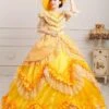 Retro Costumes Golden Marie Antoinette Embroidered Polyester Headwear Dress Retro Masquerade Ball Gown -AYA Cosplay Shop 202012311331092665223