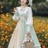 Sweet Lolita OP Dress Green Polyester Long Sleeve Bowknot Ruffle Lolita One Piece Dresses