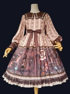 Classic Lolita OP Dress Infanta Alice Theme Lace Sleeveless Polyester Casual Apricot Lolita One Piece Dresses -AYA Cosplay Shop 202104081736484065184