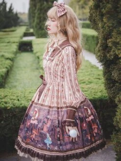 Classic Lolita OP Dress Infanta Alice Theme Lace Sleeveless Polyester Casual Apricot Lolita One Piece Dresses -AYA Cosplay Shop 202104081736493857178