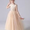 White Flower Girl Dresses Jewel Neck Sleeveless Bows Kids Party Dresses Princess Dress -AYA Cosplay Shop 202104161850243804555