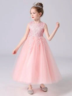 White Flower Girl Dresses Jewel Neck Sleeveless Bows Kids Party Dresses Princess Dress -AYA Cosplay Shop 202104161850248326344