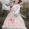JSK Sweet Lolita JSK Dress Pink Bowknots Sleeveless Daily Casual Lolilta Jumper Skirt