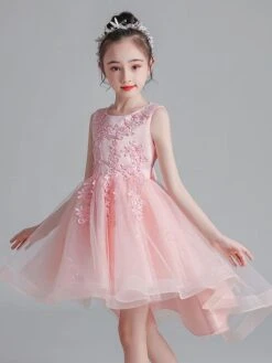 White Flower Girl Dresses Jewel Neck Sleeveless Bows Kids Party Dresses Short Princess Dress -AYA Cosplay Shop 202104191722553442441