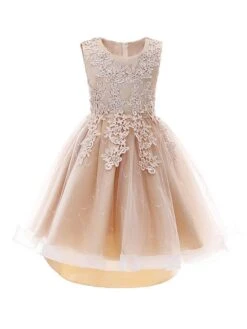 White Flower Girl Dresses Jewel Neck Sleeveless Bows Kids Party Dresses Short Princess Dress -AYA Cosplay Shop 202104191722559796857