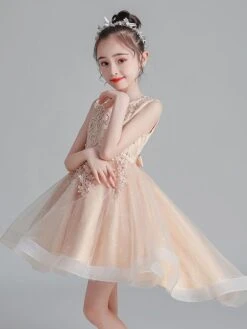White Flower Girl Dresses Jewel Neck Sleeveless Bows Kids Party Dresses Short Princess Dress -AYA Cosplay Shop 202104191722562845522