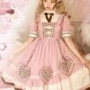 Sweet Lolita OP Dress Pink Ruffles Polyester Short Sleeves Lolita One Piece Dress -AYA Cosplay Shop 202104301007308197995