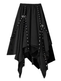 Gothic SK Dress Black Skirt Polyester Daily Casual Long Skirt -AYA Cosplay Shop 202106091820019853648