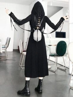 Gothic OP Dress Polyester Metallic Pattern Long One Piece Dress -AYA Cosplay Shop 202106111418410121742