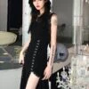 Gothic OP Dress Polyester Metallic Pattern Long One Piece Dress -AYA Cosplay Shop 202106111418426443176