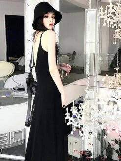 Gothic OP Dress Polyester Metallic Pattern Long One Piece Dress -AYA Cosplay Shop 202106111418429851972