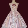 Sweet Lolita JSK Dress Sleeveless Lace Bowknot Strawberry Pattern Pink Lolita Jumper Skirts -AYA Cosplay Shop 202106151658318365289