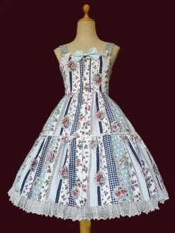 Sweet Lolita JSK Dress Sleeveless Lace Bowknot Strawberry Pattern Pink Lolita Jumper Skirts -AYA Cosplay Shop 202106151658322015621