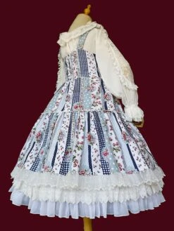 Sweet Lolita JSK Dress Sleeveless Lace Bowknot Strawberry Pattern Pink Lolita Jumper Skirts -AYA Cosplay Shop 202106151658327363389