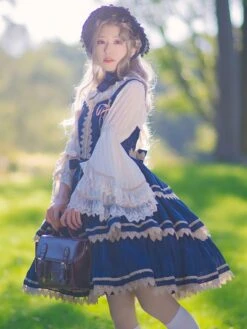 Sweet Lolita JSK Dress Sleeveless Lace Bowknot Red Lolita Jumper Skirt -AYA Cosplay Shop 20210620162528529830