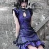 Gothic Lolita OP Dress Purple Sleeveless Polyester Jacquard Pattern Chinese Style Lolita Dress -AYA Cosplay Shop 202106251543093757743