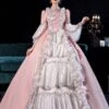 Prom Dress Pink Retro Costumes For Women Side Draping Pleated Marie Antoinette Costume Dress Euro-Style Vintage Clothing -AYA Cosplay Shop 202108231905129956530