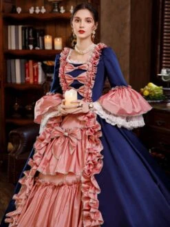 Prom Dress Pink Retro Costumes Dress For Women Euro-Style Marie Antoinette Costume Party Prom Dress -AYA Cosplay Shop 202108231905169508731