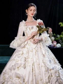 Prom Dress White 18th Century Retro Costumes Dress For Women Euro Style Marie Antoinette Costume -AYA Cosplay Shop 20210823190519175708