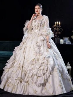 Prom Dress White 18th Century Retro Costumes Dress For Women Euro Style Marie Antoinette Costume -AYA Cosplay Shop 202108231905201278159