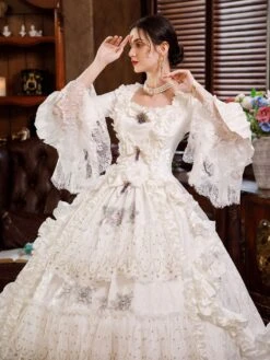 Prom Dress White Retro Costumes Dress For Women Marie Antoinette Costume Euro-Style Party Prom Dress -AYA Cosplay Shop 202108231905242418854