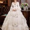 Prom Dress White Retro Costumes Dress For Women Marie Antoinette Costume Euro-Style Party Prom Dress