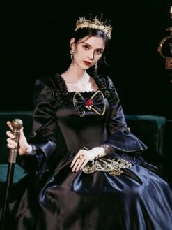 Prom Dress Black Retro Costumes Dress For Women Euro-Style Marie Antoinette Costume Masquerade Ball Gown -AYA Cosplay Shop 202108231905585336435