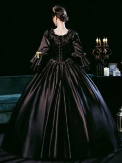 Prom Dress Black Retro Costumes Dress For Women Euro-Style Marie Antoinette Costume Masquerade Ball Gown -AYA Cosplay Shop 202108231906004331654